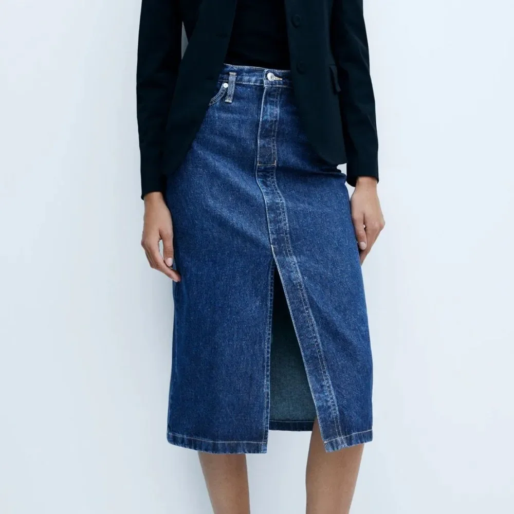 Mango MNG DENIM MIDI-SKIRT Size M